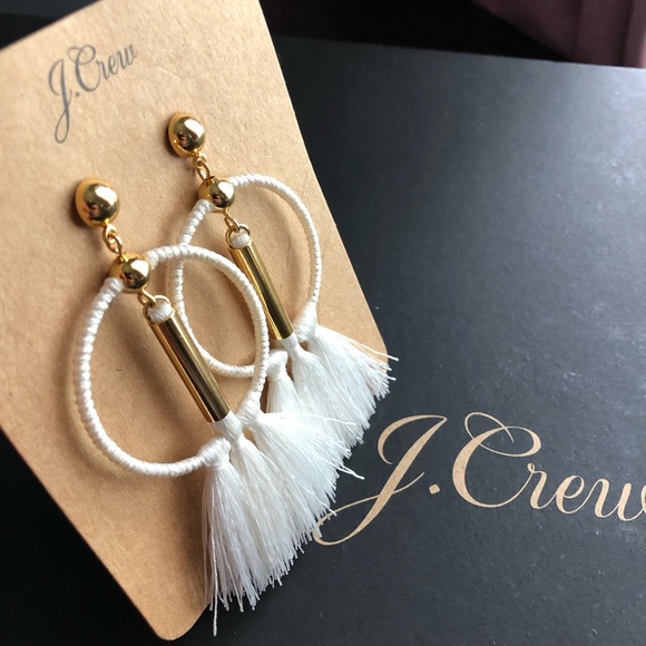 NWT J. Crew Tassel hoop earrings - Picture 6 of 7